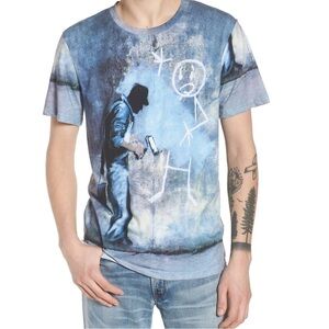 Eleven Paris x Brandalised Banksy “Gray Ghost" T-shirt, Large, Blue, Preowned